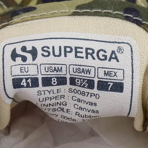 Superga 2750 Cotu Classic Trainer Sneaker Size 9.5 Camouflage Satin Finish - Picture 10 of 11